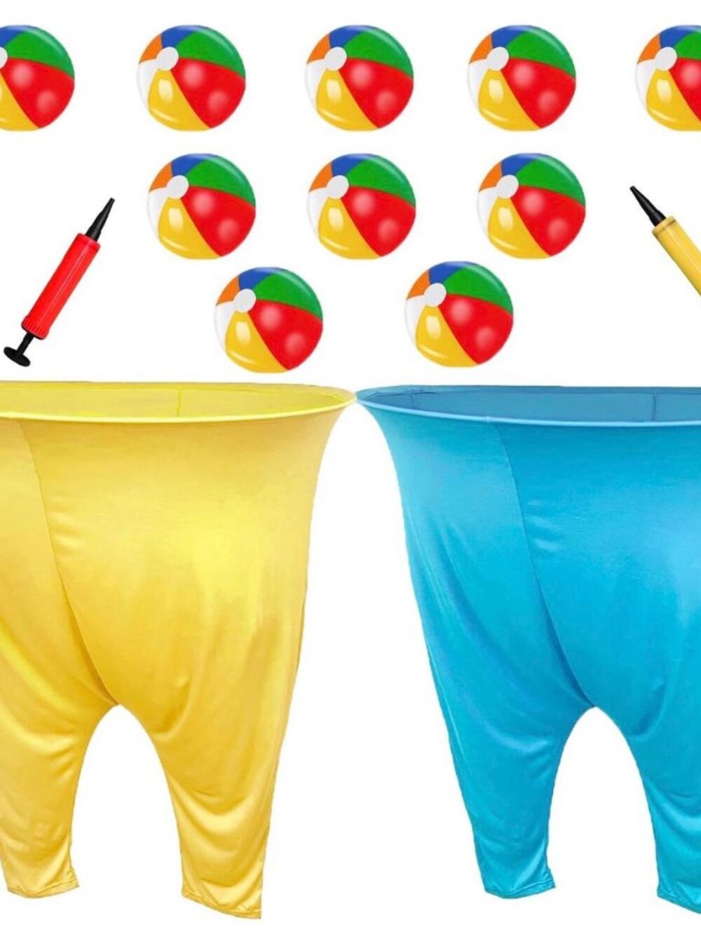 11-Piece Inflatable Sumo Wrestling Game Set – 2 Suits, 10 Beach Balls & Air Pump